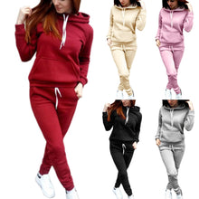 Load image into Gallery viewer, Litthing Two Piece Women Hooded Sweatshirt Sets Casual Joggers Hoodies and Drawstring Sweatpants Sets Women Autumn Oufit Sets
