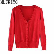 Load image into Gallery viewer, Spring Lady's Knitted Sweater Plus Size 5xl Cardigans for Women Long Sleeve Female Cardigan Short Sweaters sueter mujer YQ213